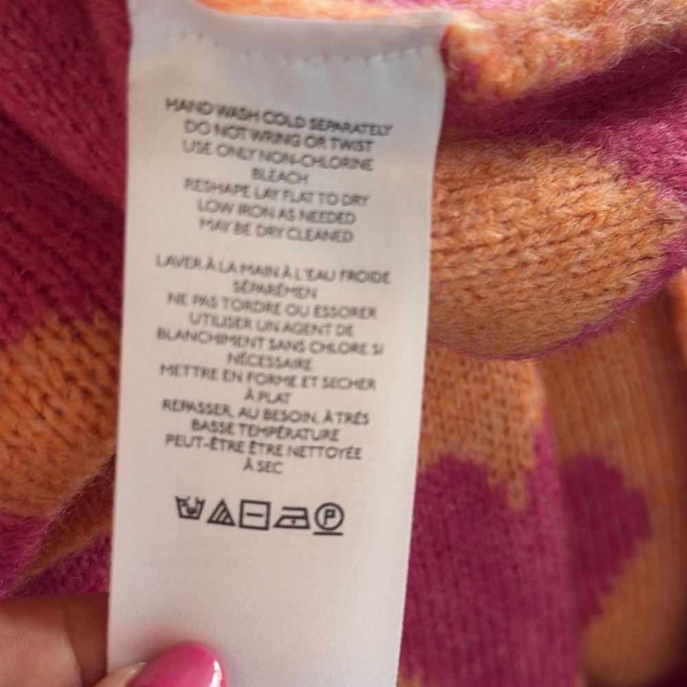 Maeve Orange and Pink Heart Pattern Cardigan - Picture 3 of 4